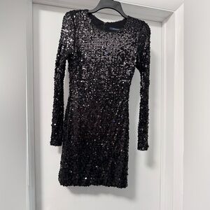 Black Sequin Mini Dress